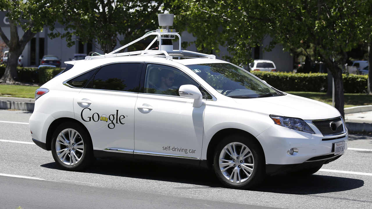 This May 13, 2014, file photo shows a Google self-driving Lexus at a Google event outside the Computer History Museum in Mountain View, Calif.