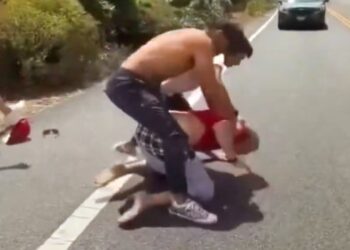 San Francisco 49ers fan in fight at Monterey Car Week.