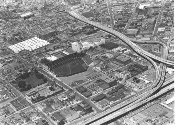 The empty Seals Stadium at Bryant and 16th Streets in San Francisco, circa 1957.