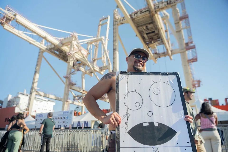 Kirk Talisayan of San Jose poses for a photo at the Portola Music Festival on Saturday Sept. 20, 2025. (Charles Russo/SFGATE)