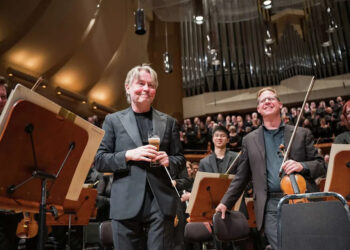 Esa-Pekka Salonen during his final concert with the San Francisco Symphony at Davies Symphony Hall on June 14, 2025. (Brandon Patoc)