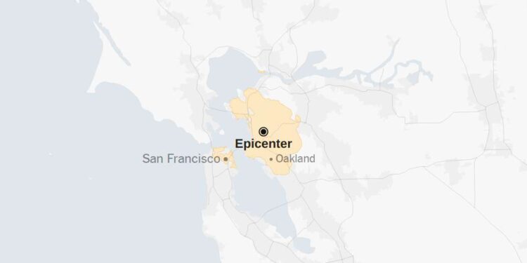 Map: 4.3-Magnitude Earthquake Strikes the San Francisco Bay Area