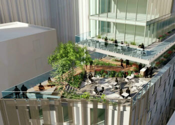 Renderings show 570 Market in downtown San Francisco. (Screenshots via Danny Forster and Architecture)