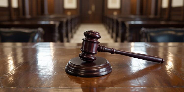 Close-up of a wooden desk in court with a judge hammer. Sweepstakes casino operator High 5 Entertainment loses another key legal battle in San Francisco