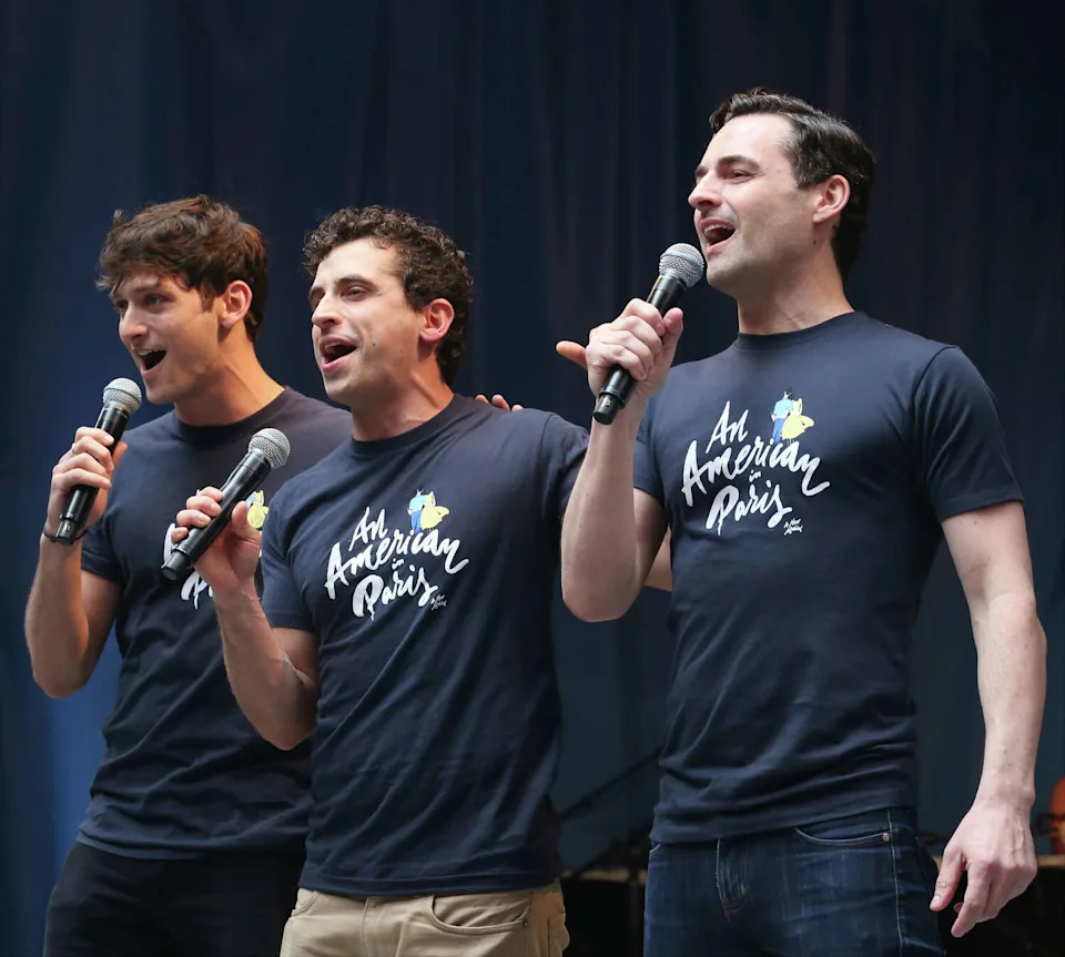 Garen Scribner, left, Brandon Uranowitz and Max von Essen perform at United presents 