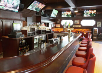 The newly renovated bar and new banquette seating inside the Final Final. (The Final Final)