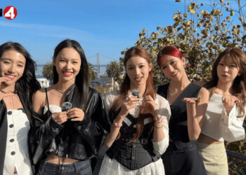 (Left to right) KAT, CHENYU, SHIJIE, MICHE and QUCHANG visit KRON4 during its San Francisco visit last week.