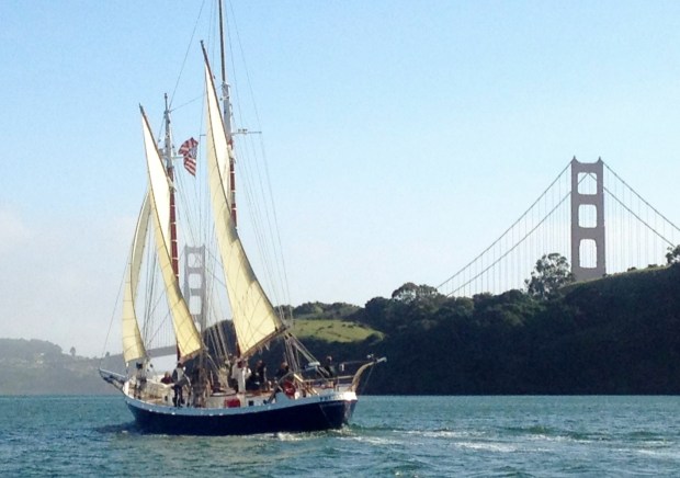 Sausalito's classic 80-foot Schooner Freda B takes guests sailing into the sunset on San Francisco Bay. (Schooner Freda B)