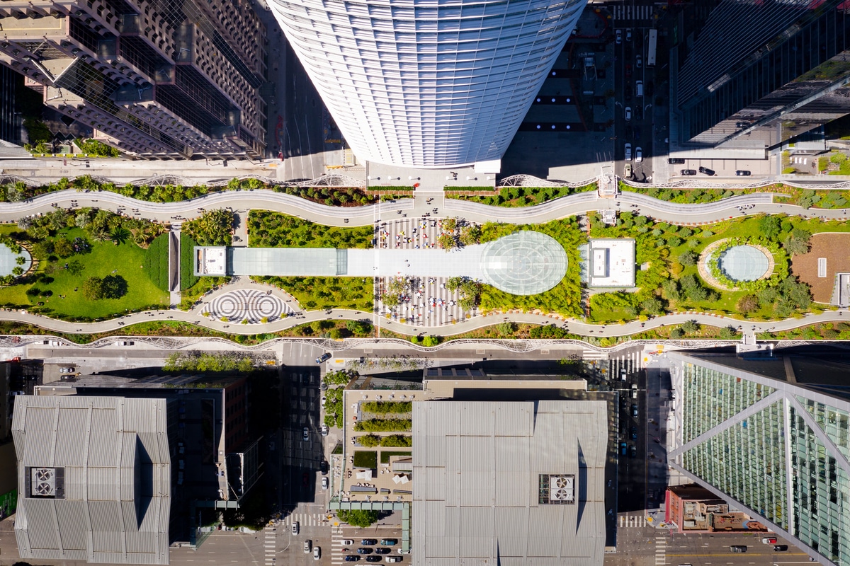 View of Salesforce Park from above.